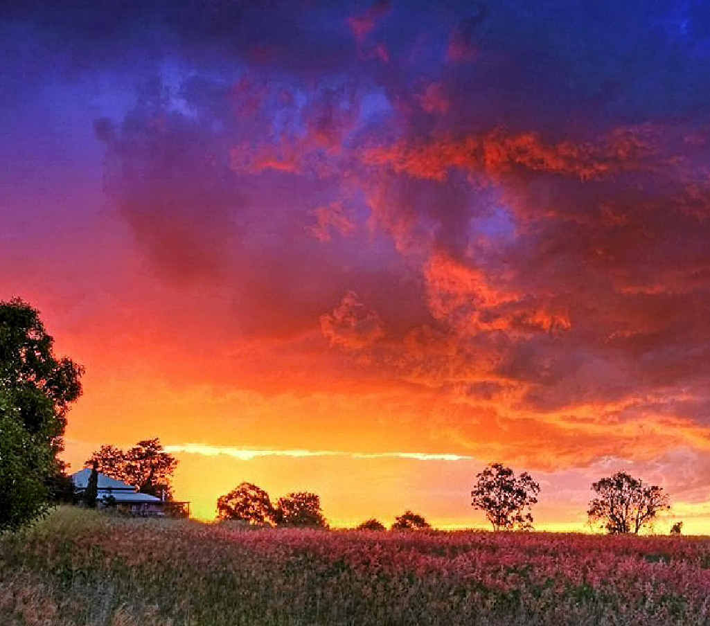 THE BEAUTY: Sunset is undeniably the best time to photograph storm cells. The colours, while they don’t last long, are spectacular at that time.